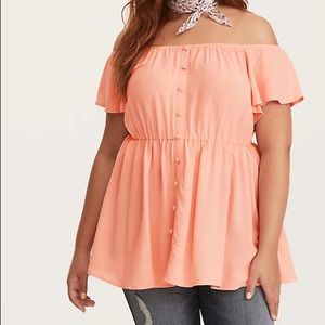 Plus size off the shoulder top